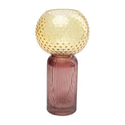 KARE Marvelous Duo vaas, hoogte 31cm, glas, geel, paars