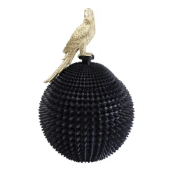KARE Papegaai decoratieve doos, hoogte 40 cm, polyresin, zwart, goud