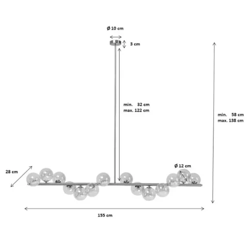 Kare Scala Balls hanglamp, zilver