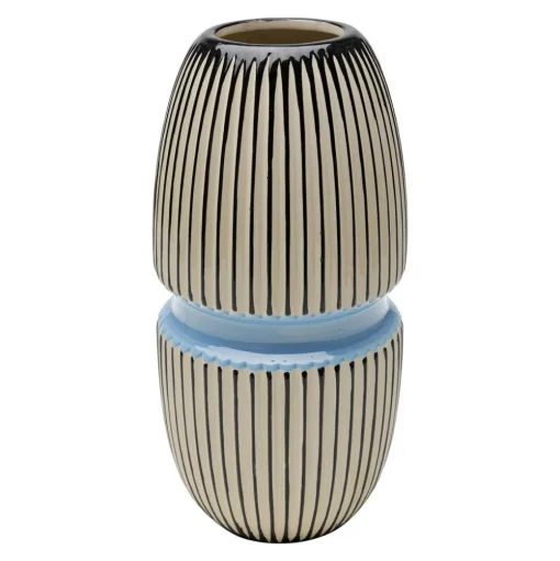 KARE Vaas Calabria, blauw/beige, porselein, handgemaakt