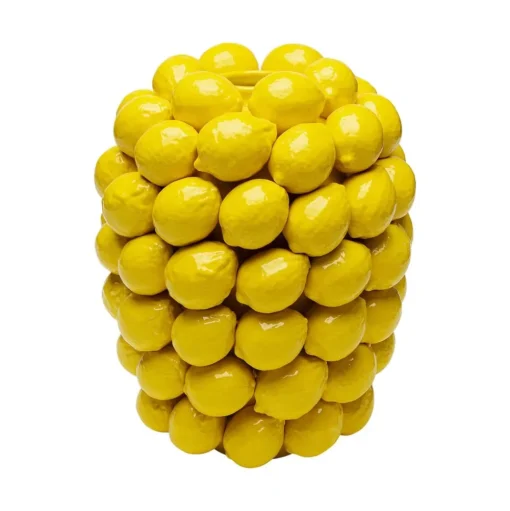 KARE Vaas Citroensap, hoogte 40 cm, Ø 31 cm, porselein, geel