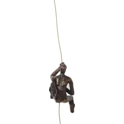 KARE wandobject Climber Rope, polyresin, hoogte 51 cm, bruin