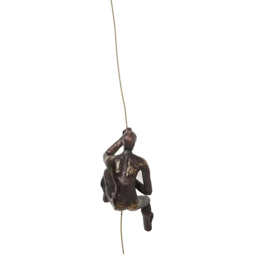 KARE wandobject Climber Rope, polyresin, hoogte 51 cm, bruin