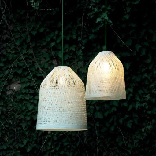 Karman Black Out buiten hanglamp, Ø 50 cm, wit