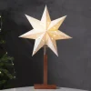 Karo tafellamp, wit, 55 cm, papier, acaciahout, ster