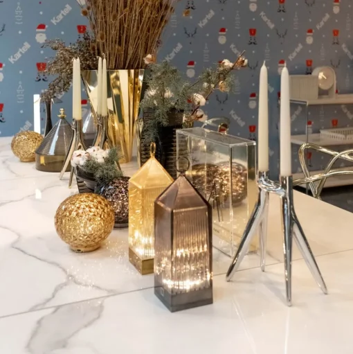Kartell Lantern LED tafellamp, rookgrijs IP54