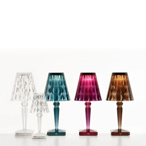 Kartell LED tafellamp Batterij, 26cm, transparant, IP54