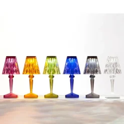 Kartell LED tafellamp Batterij, 26 cm, rookgrijs, IP54