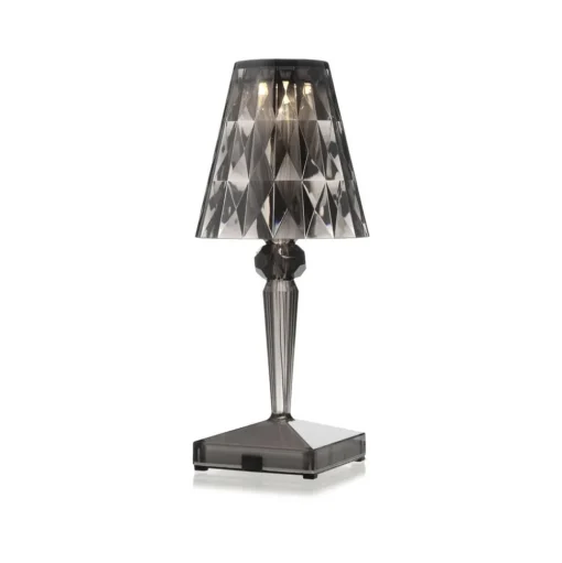Kartell LED tafellamp Batterij, 26 cm, rookgrijs, IP54