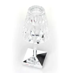 Kartell LED tafellamp Batterij, 26cm, chroomkleurig, IP54