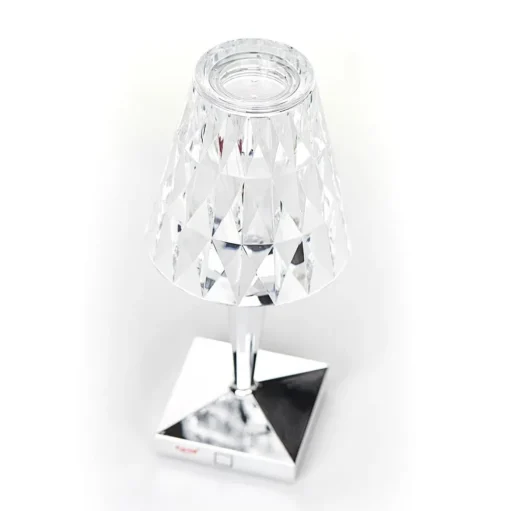 Kartell LED tafellamp Batterij, 26cm, chroomkleurig, IP54