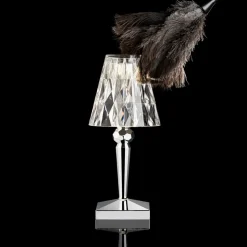Kartell LED tafellamp Batterij, 26cm, chroomkleurig, IP54