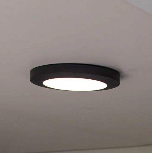 Kayah LED buiten plafondlamp, IP54, Ø 30 cm, antraciet