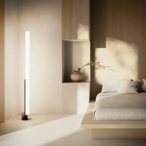 kdln LED vloerlamp Model T, zwart, hoogte 185 cm, dimmer