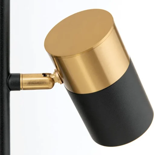 Kevin vloerlamp, 2-lamps, zwart/goud