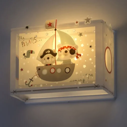 Kinder wandlamp The Pirates met stekker