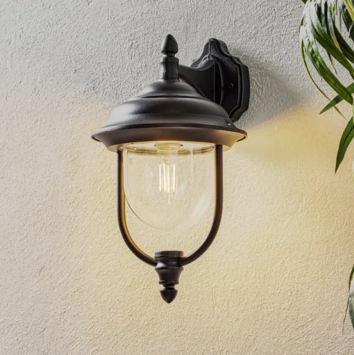 Klassieke buitenwandlamp PARMA hangend, zwart