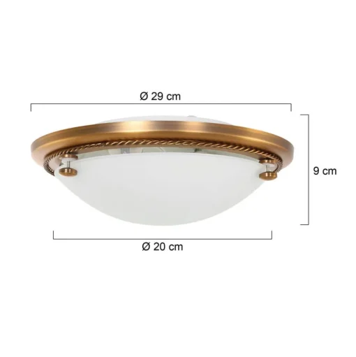Klassieke plafondlamp rustiek, 2 x 40W