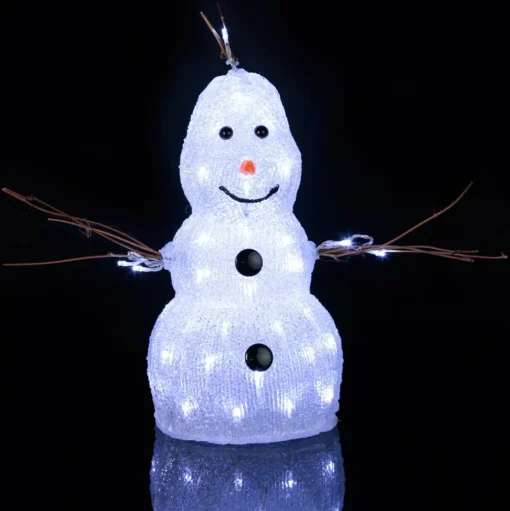 Klein LED figuur Crystal Snowman voor buiten