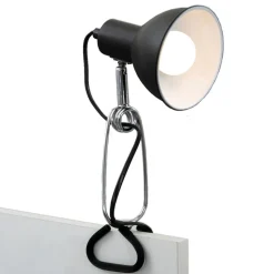 Klemlamp Fix, metalen kap, zwart
