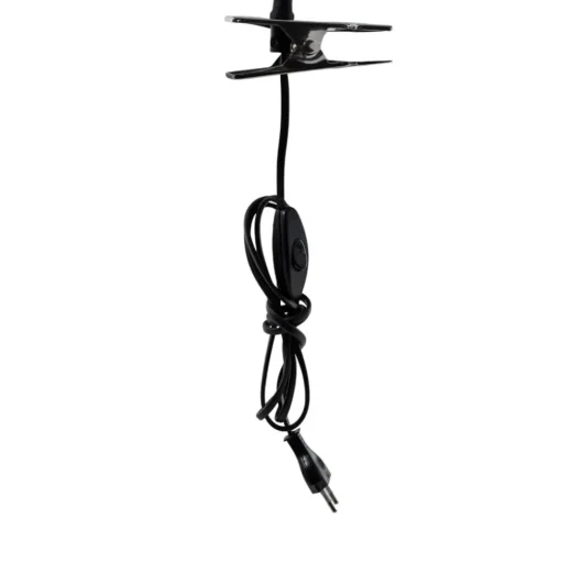 Klemlamp Lagos, zwart, metaal, 30 cm, leeslamp, G9