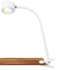 Klemlamp Tari, wit, CCT, touchdimmer, USB