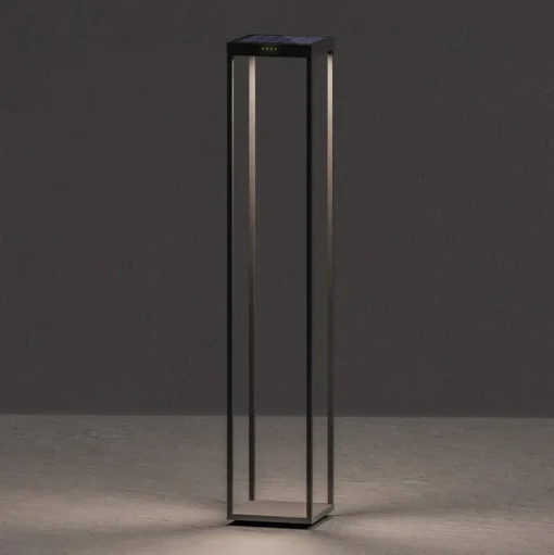 KLEWE LED lamp op zonne-energie RADIA MEGA, antraciet, 110 cm, aluminium IP65