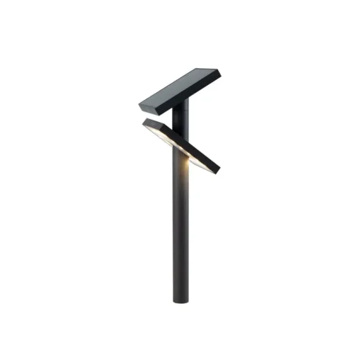 KLEWE LED lamp op zonne-energie HELIOSTEPPER, antraciet, grondspies, IP65