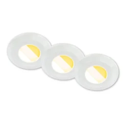 Klira inbouwlamp, wit, Ø 9 cm, IP44, set van 3
