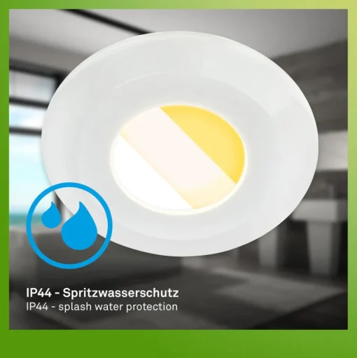 Klira inbouwlamp, wit, Ø 9 cm, IP44, set van 3