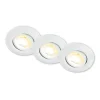 Klira inbouwlamp, wit, Ø 9 cm, draaibaar, 3 stuks