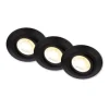 Klira inbouwlamp, zwart, Ø 9 cm, draaibaar, 3 stuks