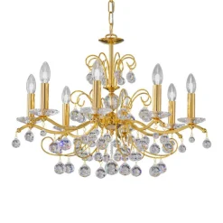 KOLARZ Carmen kristal goud 8-lamps Ø 70 cm