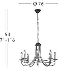 KOLARZ Imperial kroonluchter, messing, 8-lamps