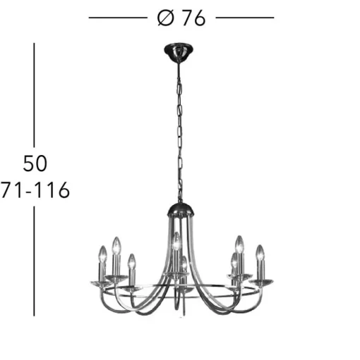 KOLARZ Imperial kroonluchter, messing, 8-lamps