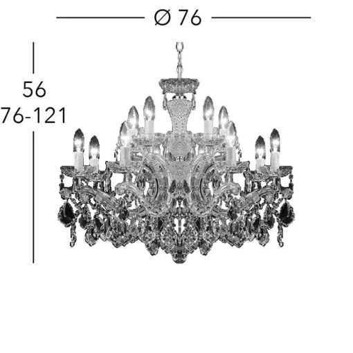 KOLARZ Maria Louise luster, goud 24 kt, 12-lamps