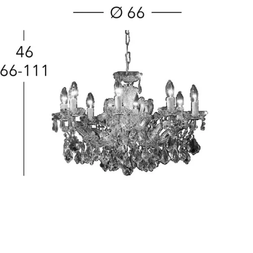 KOLARZ Maria Louise luster, goud 24 kt, 8-lamps