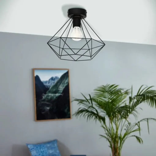 Kooi-plafondlamp Tarbes 1-lamp Ø 32,5cm zwart