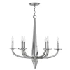 Kroonluchter Ascher, gepolijst nikkel, 6-lamps