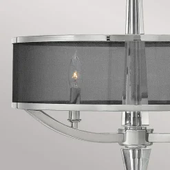 Kroonluchter Ascher met oganza kap, 3-lamps