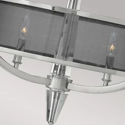Kroonluchter Ascher met oganza kap, 3-lamps