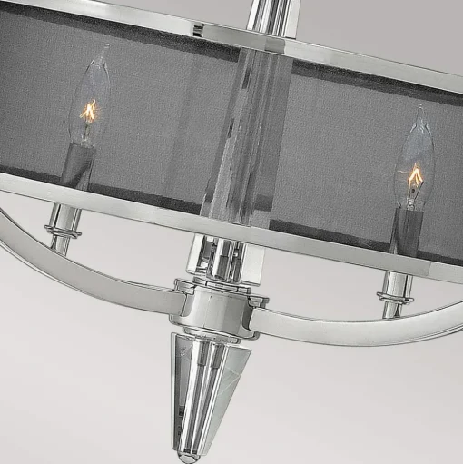 Kroonluchter Ascher met oganza kap, 3-lamps