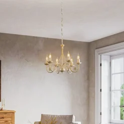Kroonluchter Ayleen 6-lamps 1 niveau, wit