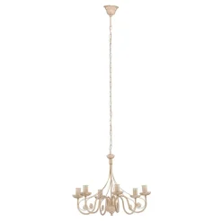 Kroonluchter Ayleen 6-lamps 1 niveau, wit