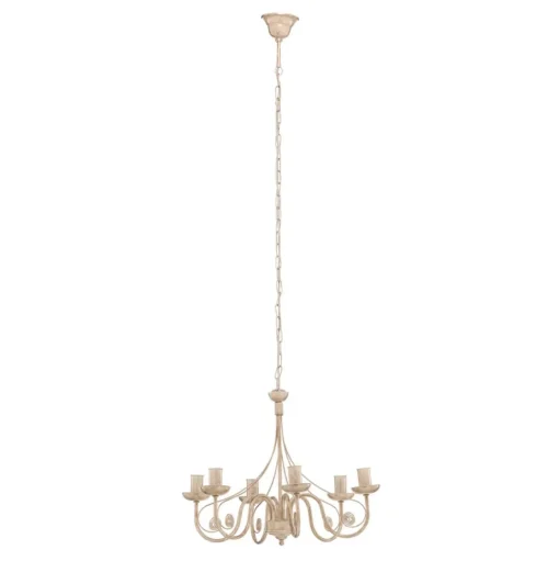Kroonluchter Ayleen 6-lamps 1 niveau, wit