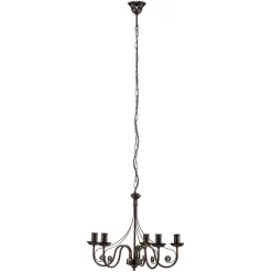 Kroonluchter Ayleen van staal, 5-lamps, zwart