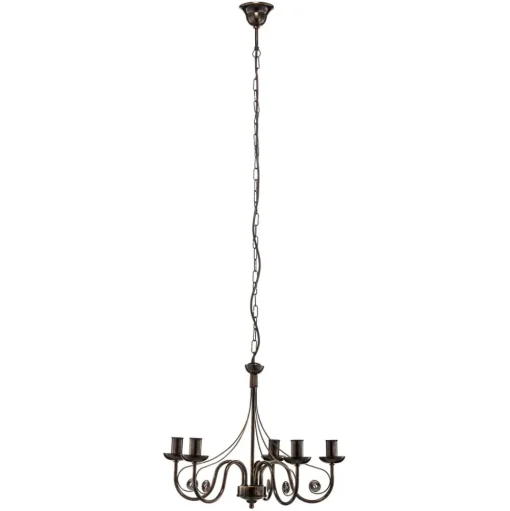 Kroonluchter Ayleen van staal, 5-lamps, zwart