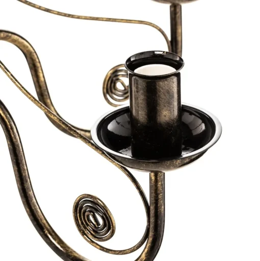 Kroonluchter Ayleen van staal, 5-lamps, zwart