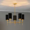 Kroonluchter Azzi textiel kap 5-lamps zwart