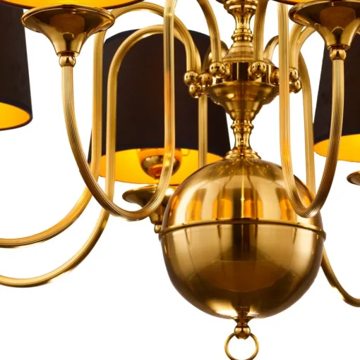 Kroonluchter Baranio met stoffen kappen 8-lamps